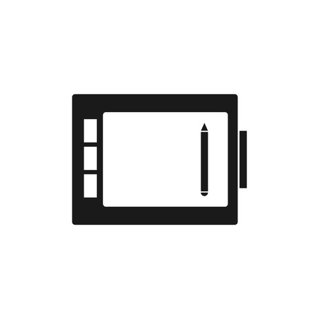 tablet for drawing computer icon web button business badge or label as sticker on white backgroundのイラスト素材