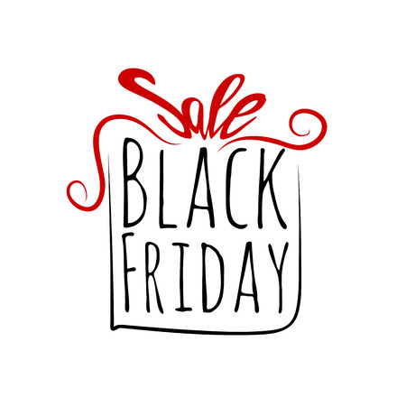 Black Friday sales label tag. Vector, grouped for easy editing. No open shapes or paths. Black friday design, sale, discount, advertising, marketing price tag. Clothes, furnishings, cars, food saleのイラスト素材