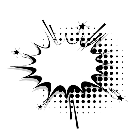 Blank template comic speech star bubble halftone dot background style pop art. Comic dialog empty cloud, space text style pop art. Creative composition idea conversation comic sketch explosion lineのイラスト素材