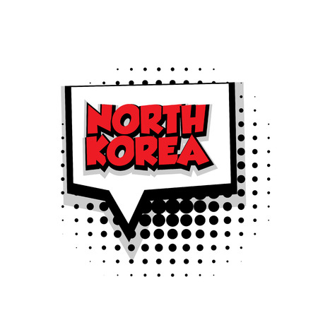 Lettering North Korea Comic text sound effects pop art vector Sound bubble speech phrase cartoon text cartoon balloon expression sounds illustration Comic text background template. Comics book balloonのイラスト素材