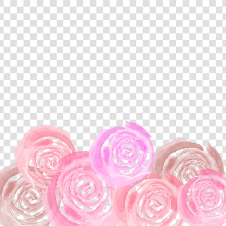 Spring rose watercolor woman backgroundのイラスト素材