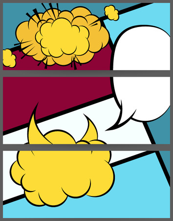 Comic balloon horizontal geometric bannerのイラスト素材