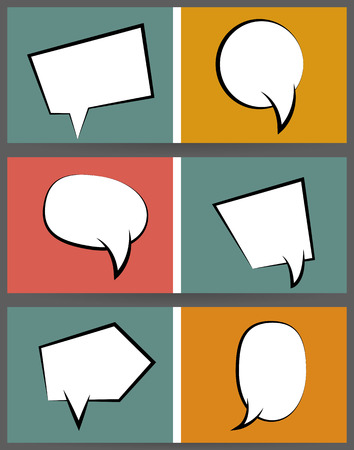 Comic balloon horizontal retro bannerのイラスト素材