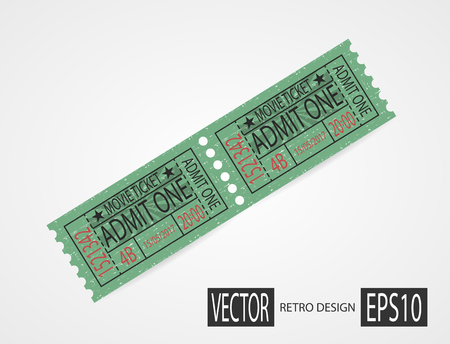 Retro cinema tickets design greenのイラスト素材