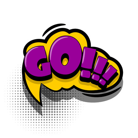 Comic book text bubble advertising goのイラスト素材