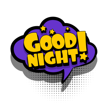 Comic book text bubble advertising GOOD NIGHTのイラスト素材