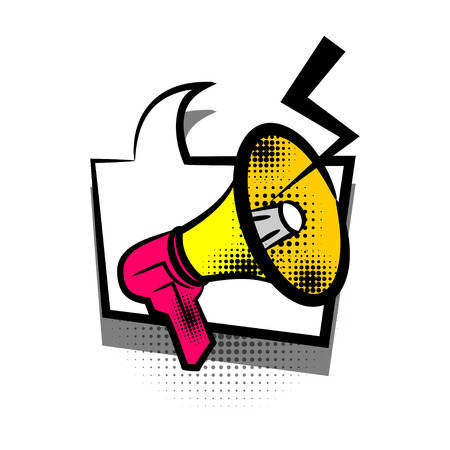Comic book text bubble advertising megaphoneのイラスト素材
