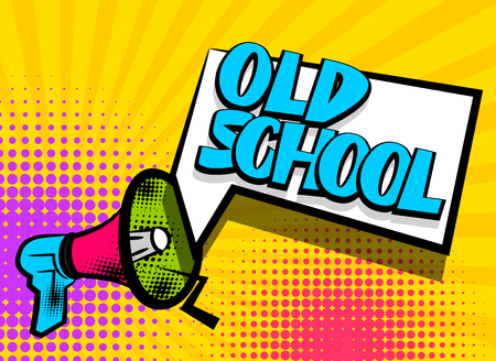 Megaphone pop art old schoolのイラスト素材