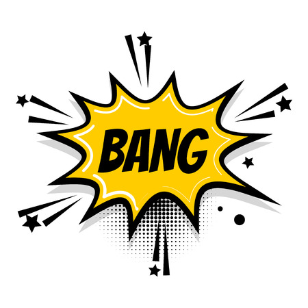 Comic text speech bubble pop art bangのイラスト素材