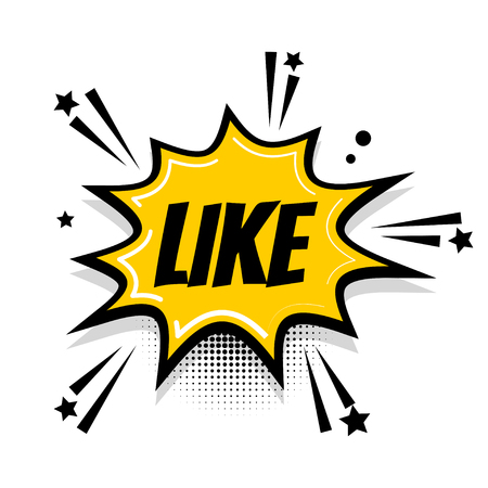 Comic text speech bubble pop art likeのイラスト素材