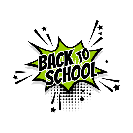Comic text back to school speech bubble pop artのイラスト素材