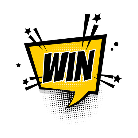 Comic text win speech bubble pop artのイラスト素材