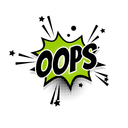 Comic text oops speech bubble pop artのイラスト素材