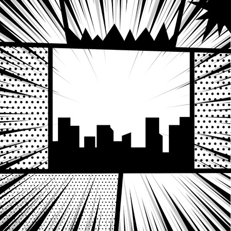 Comic book pop art monochrome mock upのイラスト素材