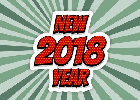 New Year 2018 greeting banner pop artのイラスト素材