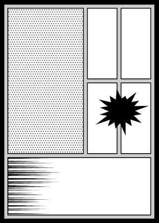 Comic book pop art monochrome mock upのイラスト素材