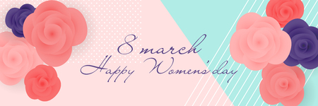 Mint color rose bud vector greeting card design. 8 march happy women's day - mother's day.のイラスト素材