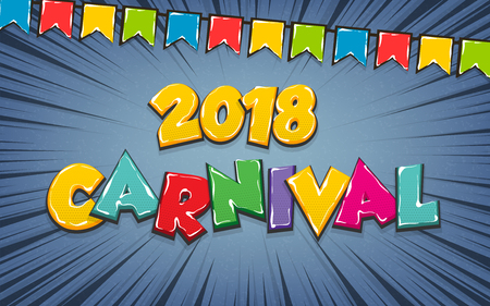 Carnival vintage poster pop art comic textのイラスト素材