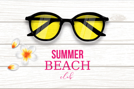 Summer tropical beach club background Vector illustration.のイラスト素材