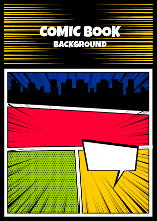 Color comics book cover vertical backdropのイラスト素材