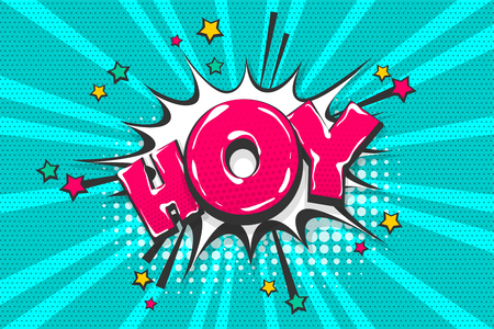 Hoy Hey Hello Greeting Wow Comic Text Speech Bubble Colored Pop Art Style Sound Effect Halftone Vector Illustration Banner Vintage Comics Book Poster Colored Funny Cloud Font موقع تصميمي