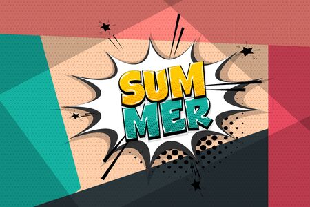 Summer comic text speech bubble pop art