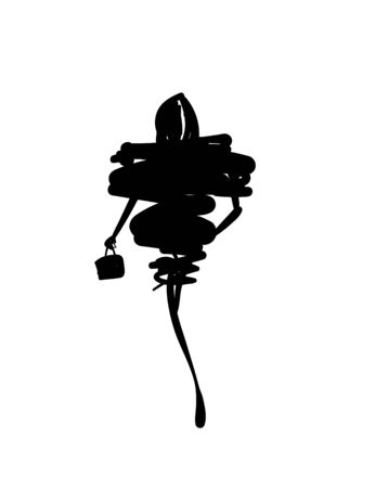 Fashion models sketch hand drawn silhouette pop artのイラスト素材