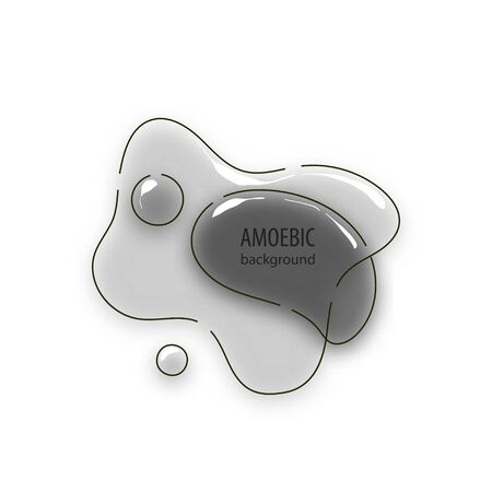 Motion amoeba fluid abstract background paper cutのイラスト素材