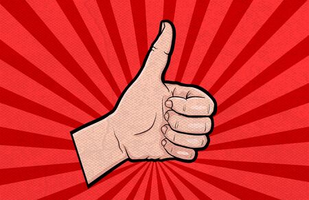 Hand gesture comic book pop art isolatedのイラスト素材