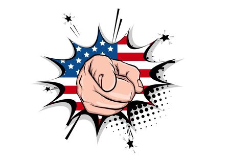 Vintage poster Uncle sam show hand ask vote 2020のイラスト素材