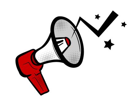 Megaphone vote comic text speech bubble pop artのイラスト素材