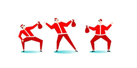 Christmas santa claus red hat trendy peopleのイラスト素材