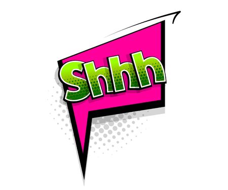 Comic text shh speech bubble pop art styleのイラスト素材