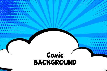 Comic book cartoon cloud speech bubble for textのイラスト素材