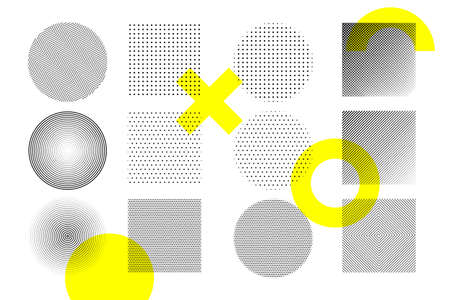 Modern trendy hipster pop art halftone geometricのイラスト素材