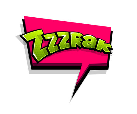 Comic text zzzrak, zzz, logo sound effectsのイラスト素材