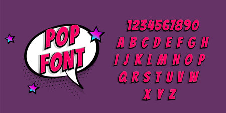 Comic book pop art super hero fontのイラスト素材