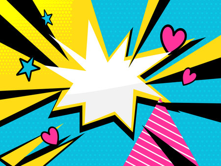 Vibrant pop art halftone background for comicsのイラスト素材