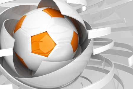 Three-dimensional model of ball against an abstract backgroundの写真素材