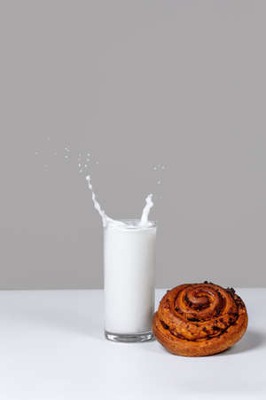 Cookies and a glass of milk.の写真素材