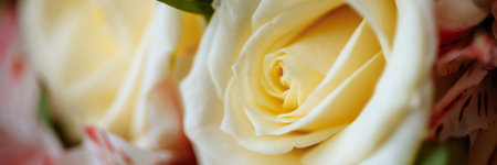Delicate white rose close-up.の写真素材