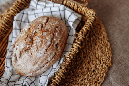 Homemade bread with seeds and bran.