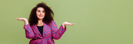 Plus size mogel with afro hairstyle.