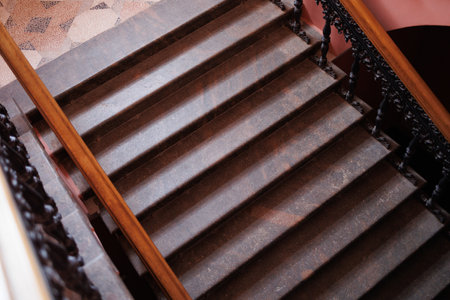Stone luxury staircase top viewの写真素材