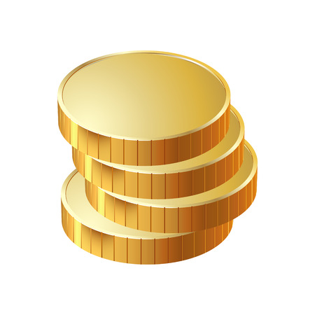 A stack of round gold coins. Vector illustration.のイラスト素材