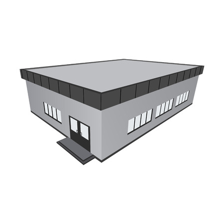 Storey store with a straight roof. Vector illustration.のイラスト素材