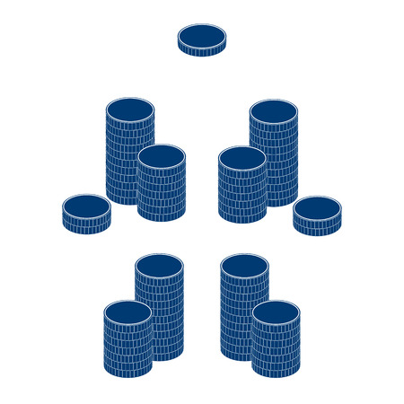 A stack of round coins. Vector illustration.のイラスト素材