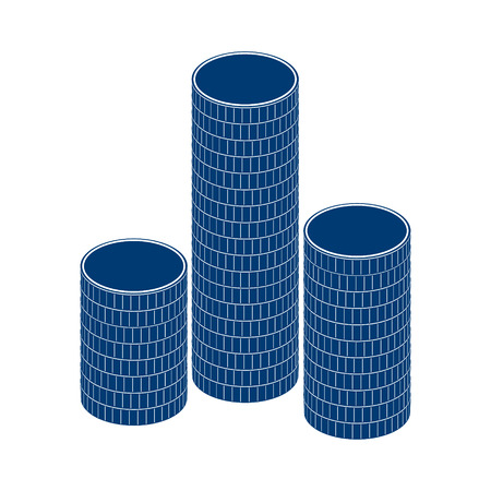 A stack of round coins. Photo illustration.の写真素材