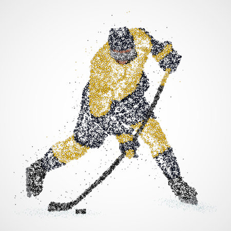 Abstract hockey player of colorful circles.のイラスト素材