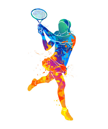 tennis player, silhouetteのイラスト素材